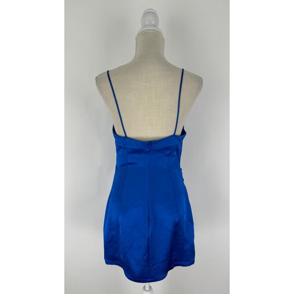 Zara Blue Satin Mini Dress - Picture 8 of 14